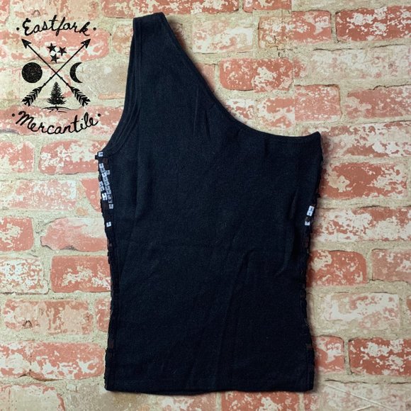 52 WEEKENDS Ladies Off Shoulder Sequin Knit Tank Top M - Picture 2 of 3